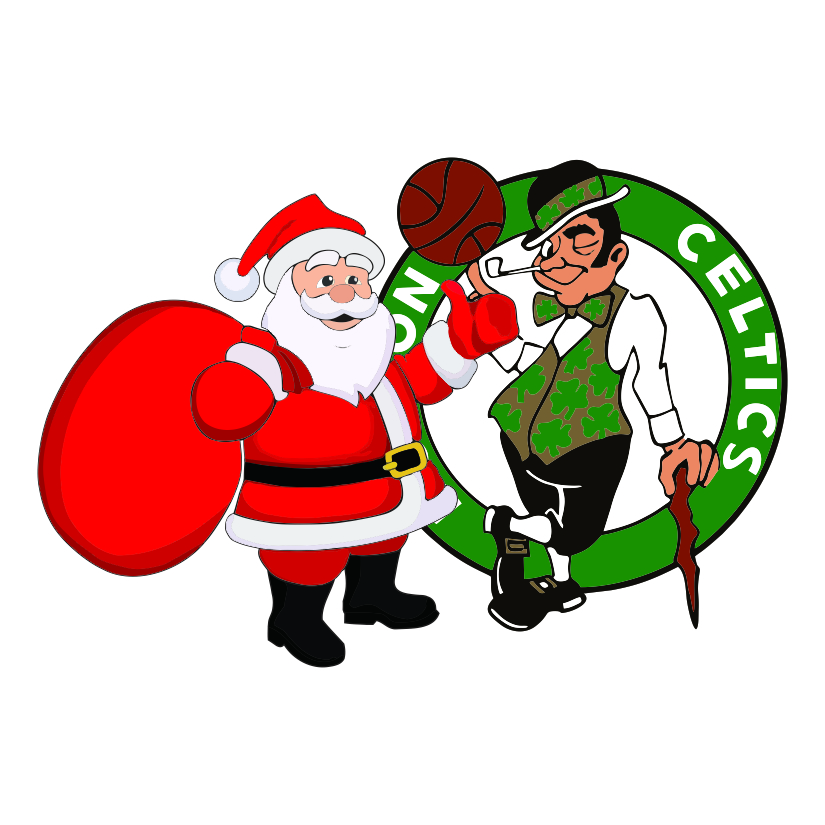 Boston Celtics Santa Claus Logo iron on paper